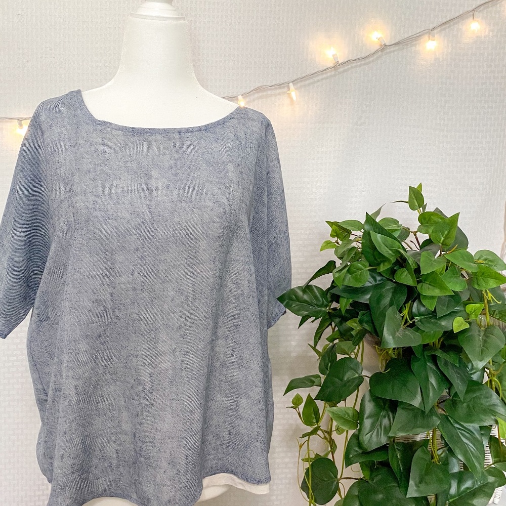 Blue flowy Blouse size L